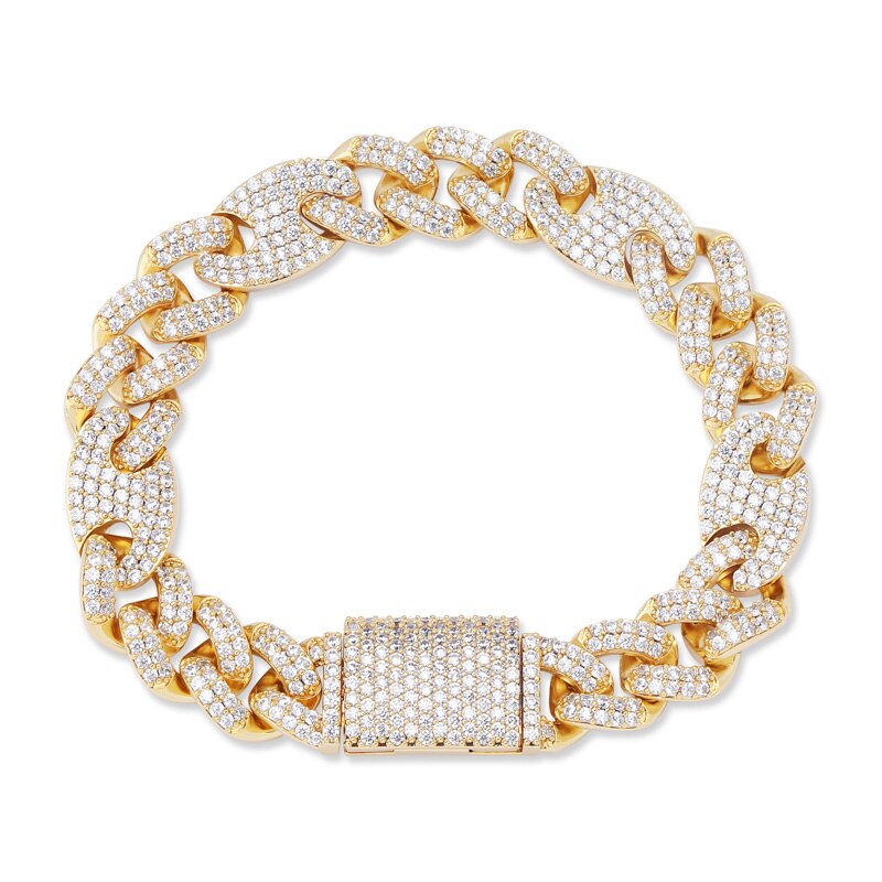 12mm | Iced Out Cuban Link Bracelet | Cuban Link Bracelet Diamond