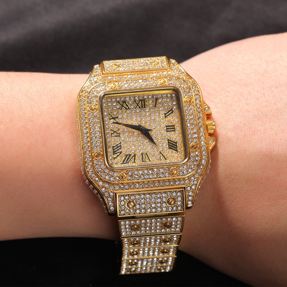 Womens Diamond Watch | Womens Big Face Watch with Numbers