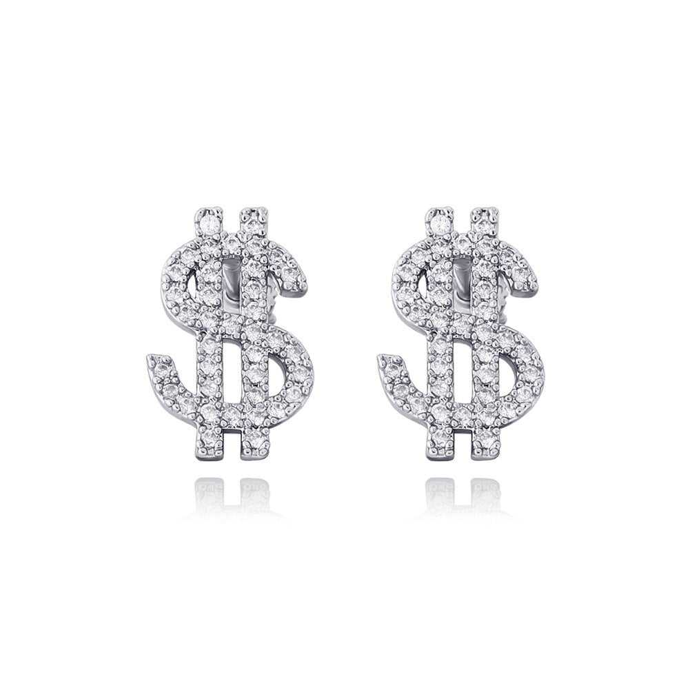 925 Sterling Silver | Dollar Sign Earrings | Dollar Sign Earring