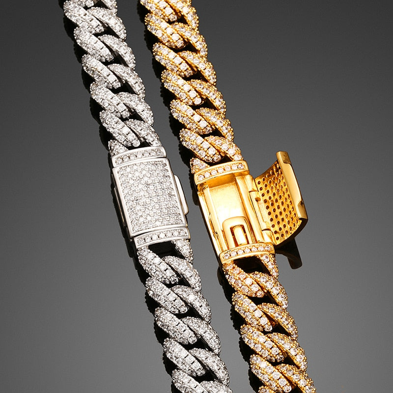 10mm | Real Iced Out Cuban Link Chain | Cuban Link Diamond Chain Real