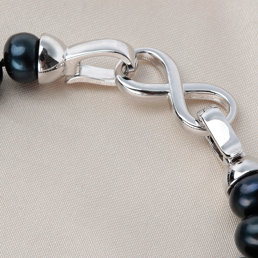 8mm - 9mm | Black Pearl Jewelry | Black Freshwater Pearls Necklace