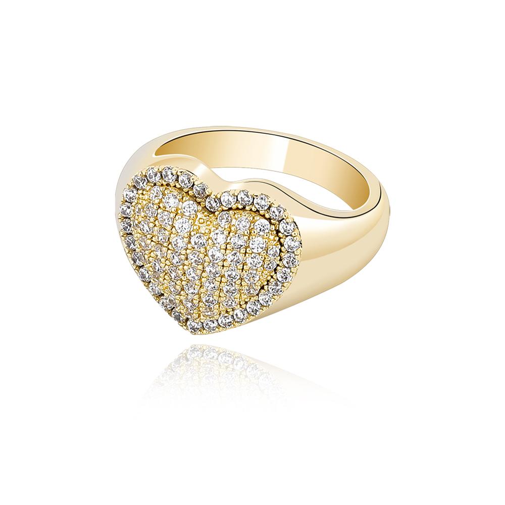 Large Heart CZ Ring | Large Heart Diamond Ring | Heart Ring