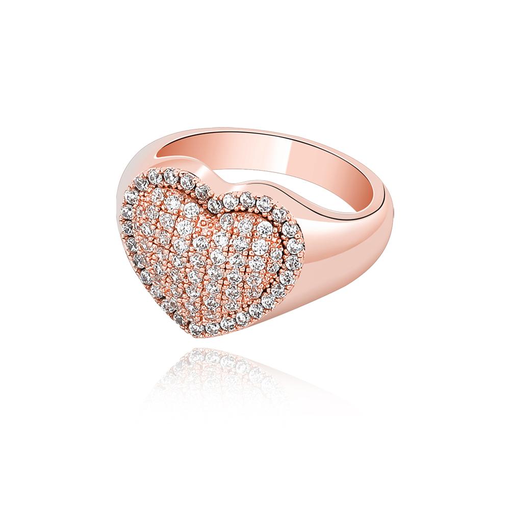 Large Heart CZ Ring | Large Heart Diamond Ring | Heart Ring