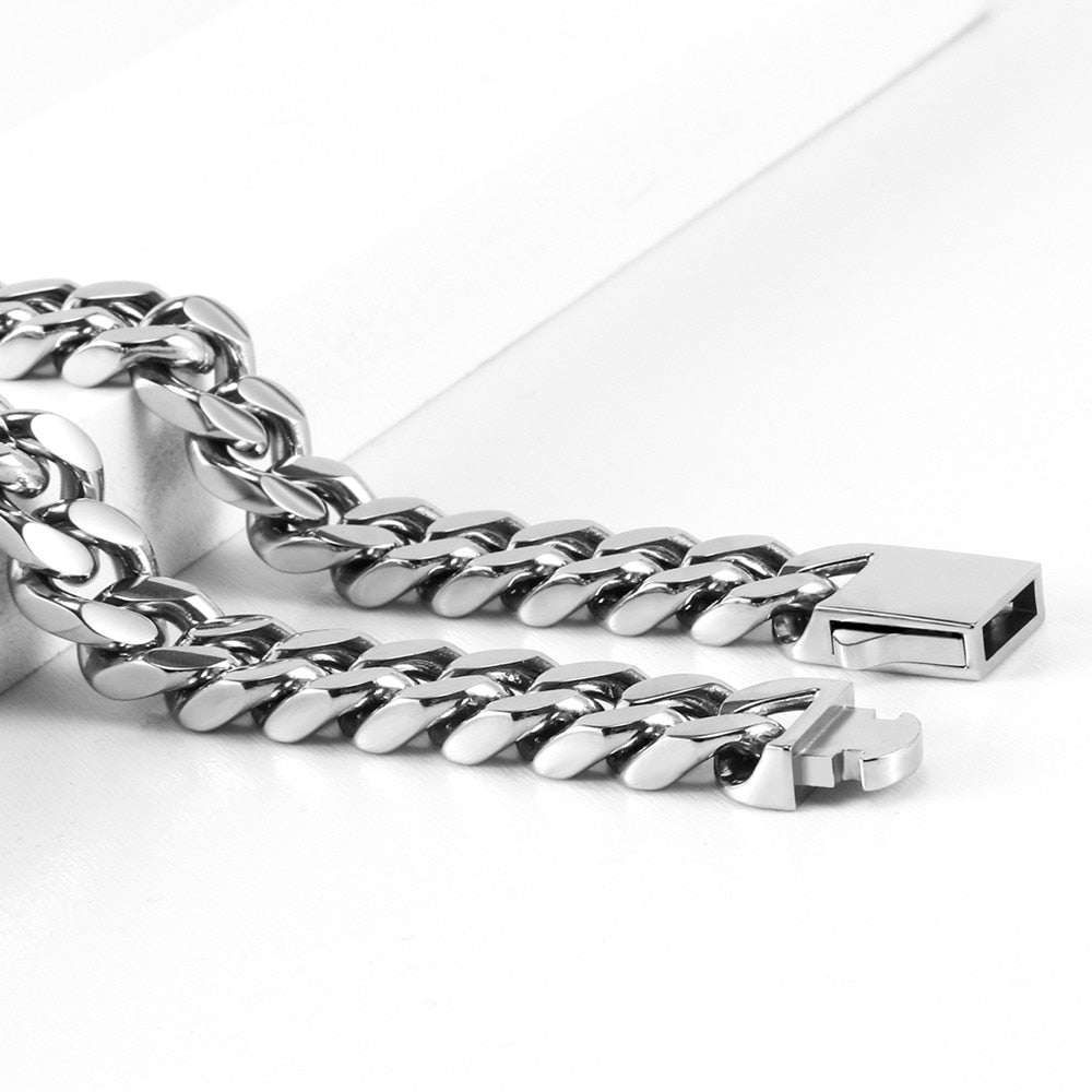 5mm - 18mm | No Fade - Waterproof | Cuban Link Chain | 316L Stainless Steel Cuban Link Chain and Bracelet