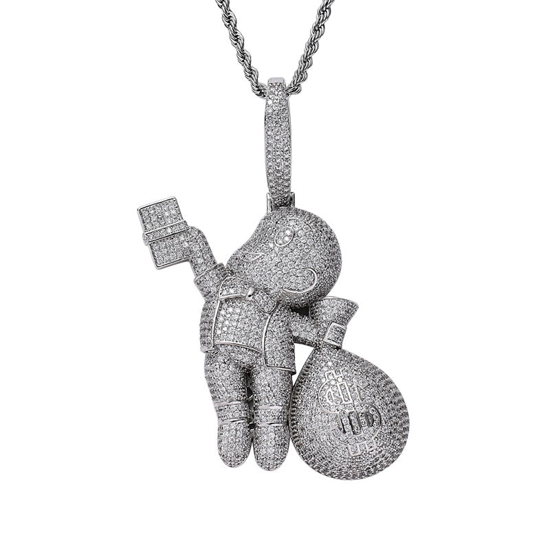 Iced Out Cartoon Pendants | Monopoly Hip Hop | Monopoly Man Pendant