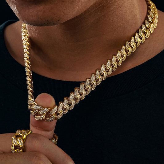 12mm | Diamond Cuban Link Chain Real Diamonds | VVS Diamond Chain Cuban Link