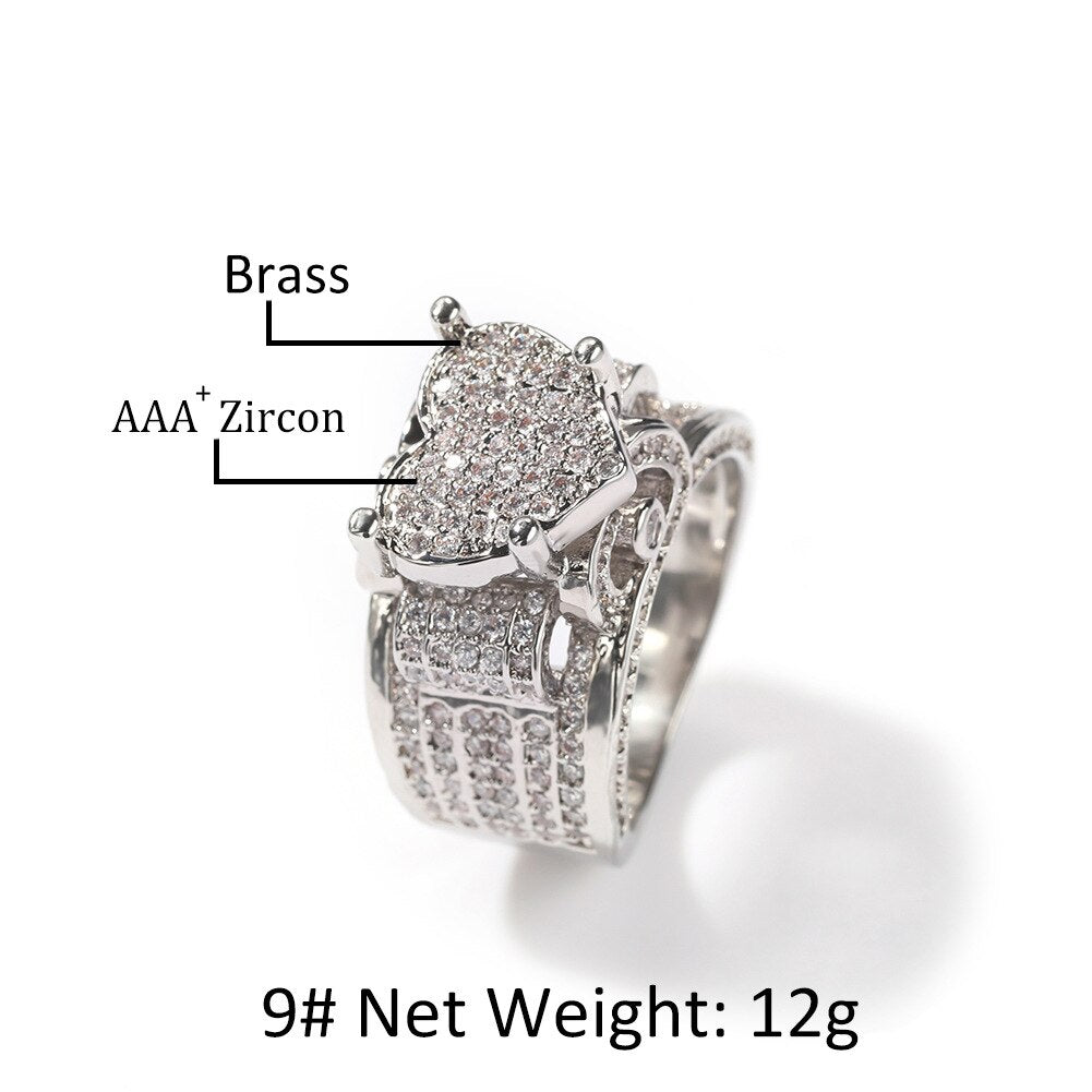 Heart Ring | Large Heart Ring | Heart Diamond Ring | Diamond Heart Ring