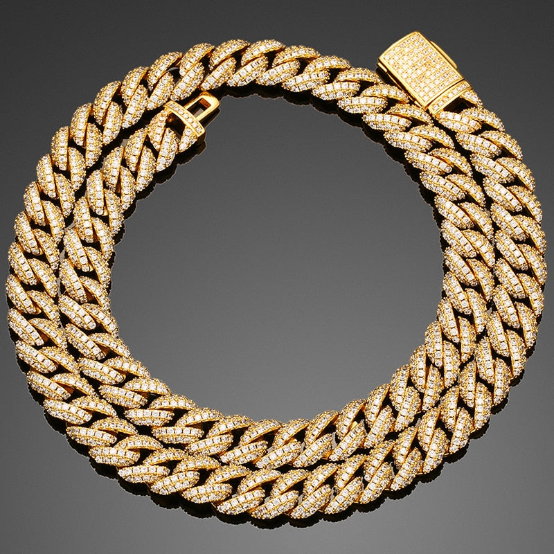 10mm | Real Iced Out Cuban Link Chain | Cuban Link Diamond Chain Real