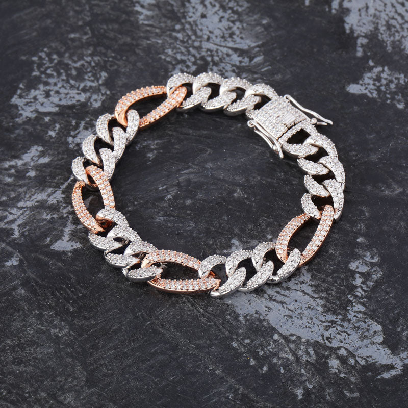 10mm | Figaro Chain Bracelet | Mens Figaro Bracelet Silver | Figaro Gold Bracelet