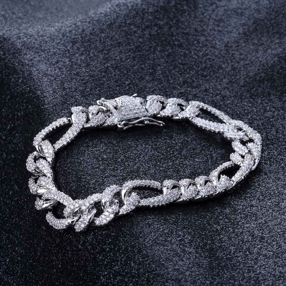 10mm | Figaro Chain Bracelet | Mens Figaro Bracelet Silver | Figaro Gold Bracelet