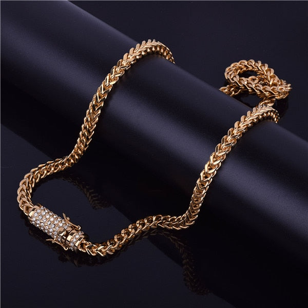 8mm | Franco Chain | Mens Gold Franco Necklace | 24" long