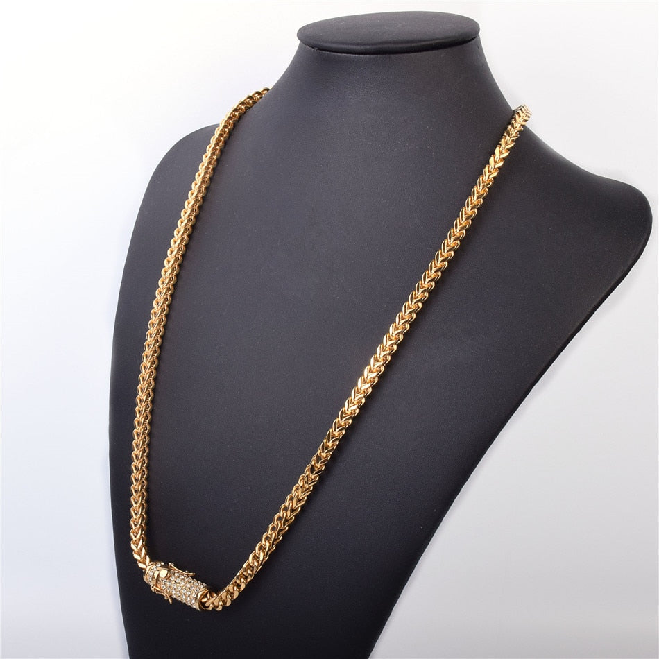 8mm | Franco Chain | Mens Gold Franco Necklace | 24" long