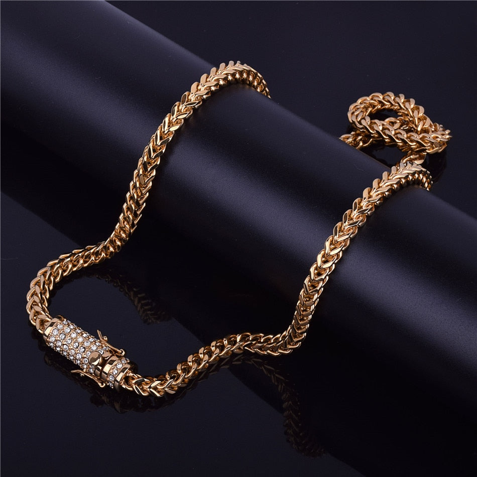 8mm | Franco Chain | Mens Gold Franco Necklace | 24" long