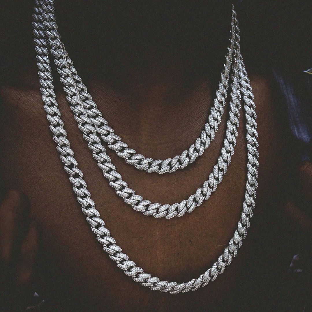 10mm | Real Iced Out Cuban Link Chain | Cuban Link Diamond Chain Real