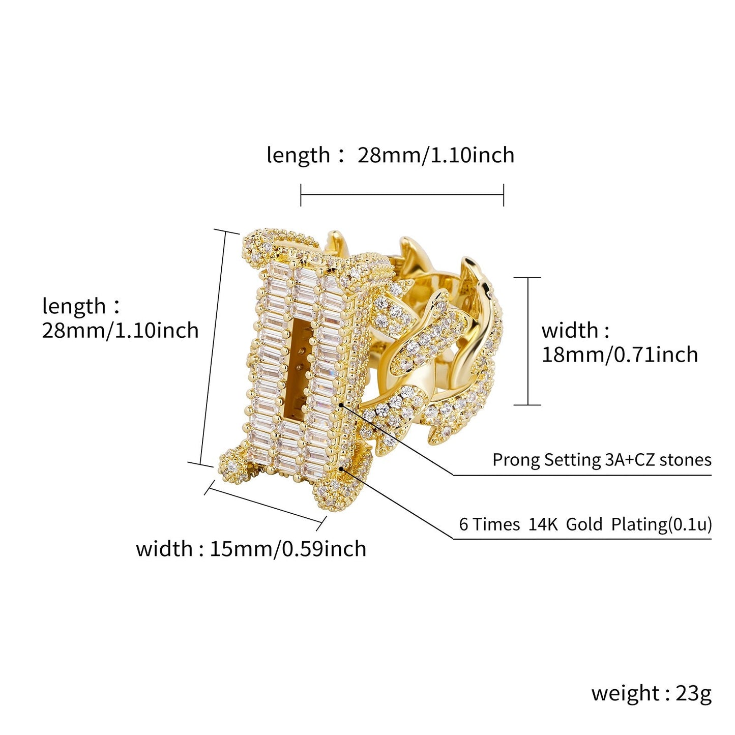 Luxury CZ Rings | Iced Out Ring | Rectangle Diamond Ring