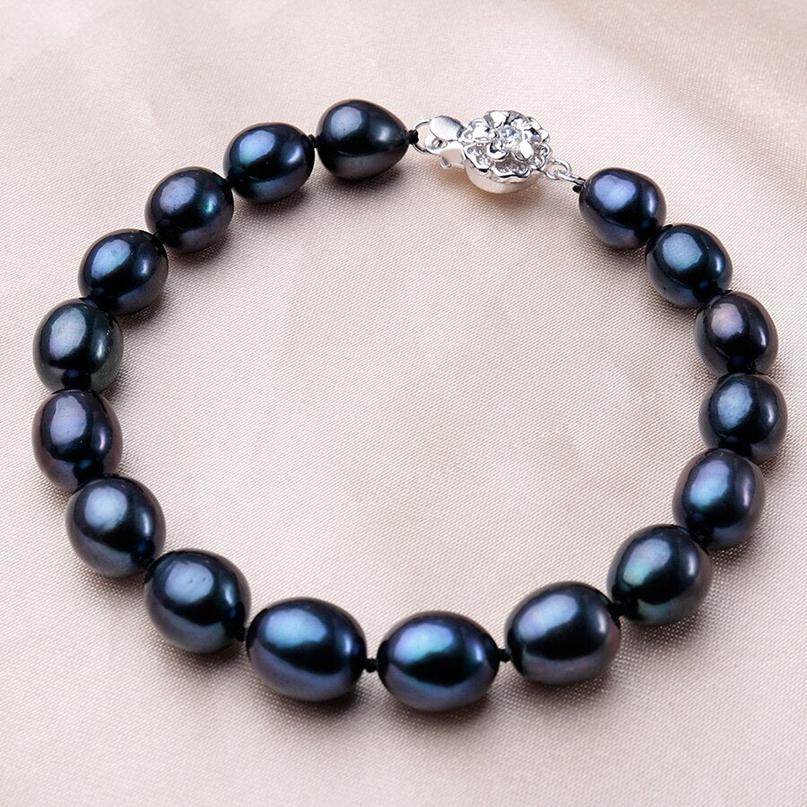 8mm - 9mm | Black Pearl Necklace | Natural Black Pearl Necklace | Black Freshwater Pearls Necklace