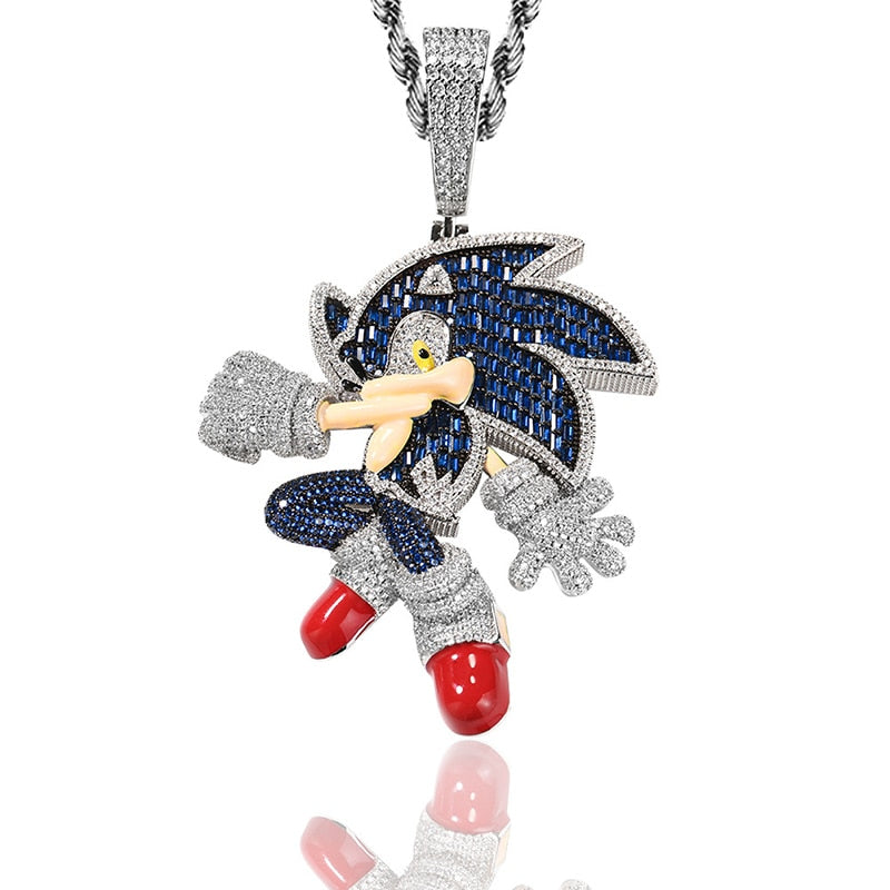 Iced Out Cartoon Pendants | Sonic Pendants | Hedgehog Pendant