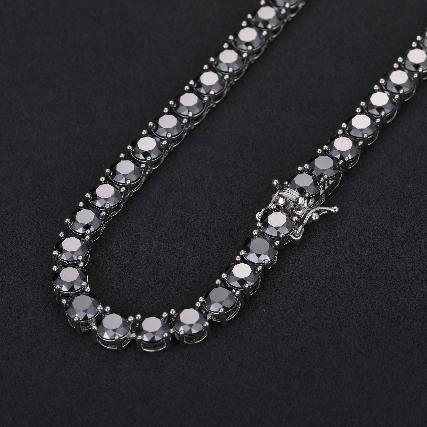 Black Diamond Necklace | Black Diamond Bracelet | Real Diamond Tennis Chain