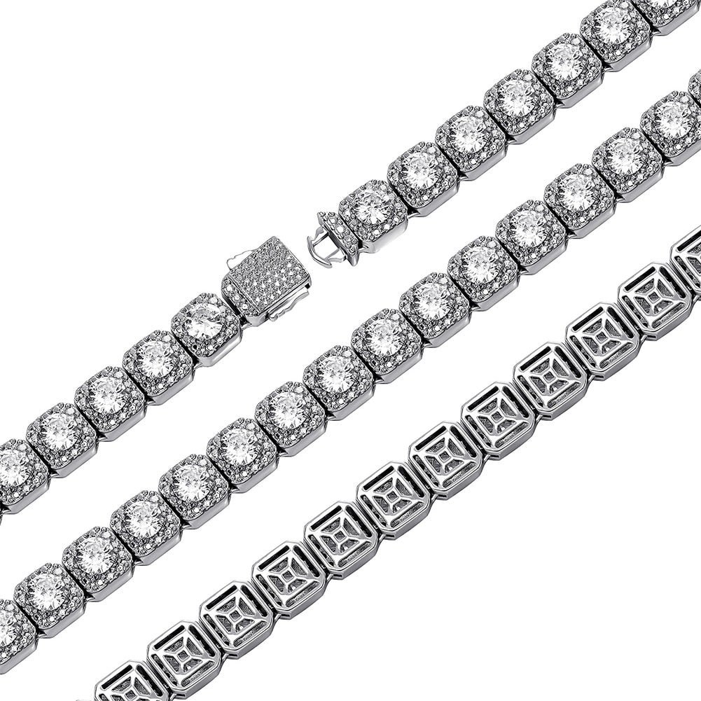 10mm | Waterproof - No Fade | Tennis Bracelet Mens | Mens Diamond Tennis Chain