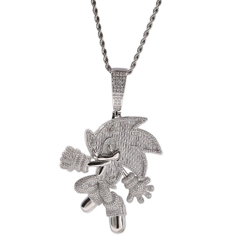 Iced Out Cartoon Pendants | Sonic Pendants | Hedgehog Pendant