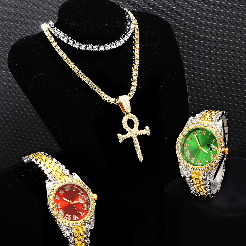 Iced Out Watches | Rapper Watches | Hip Hop Jewelry Sets