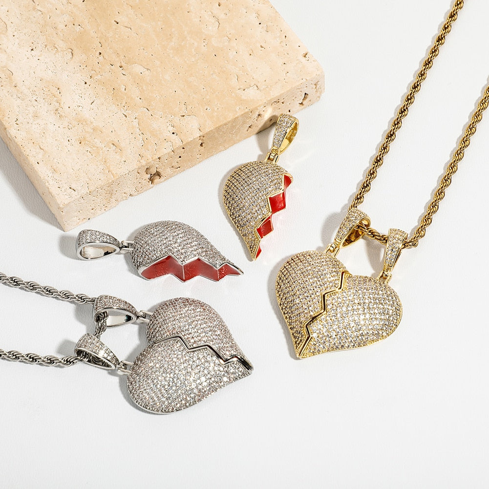 Broken Heart Necklace | Heart Magnetic Necklace