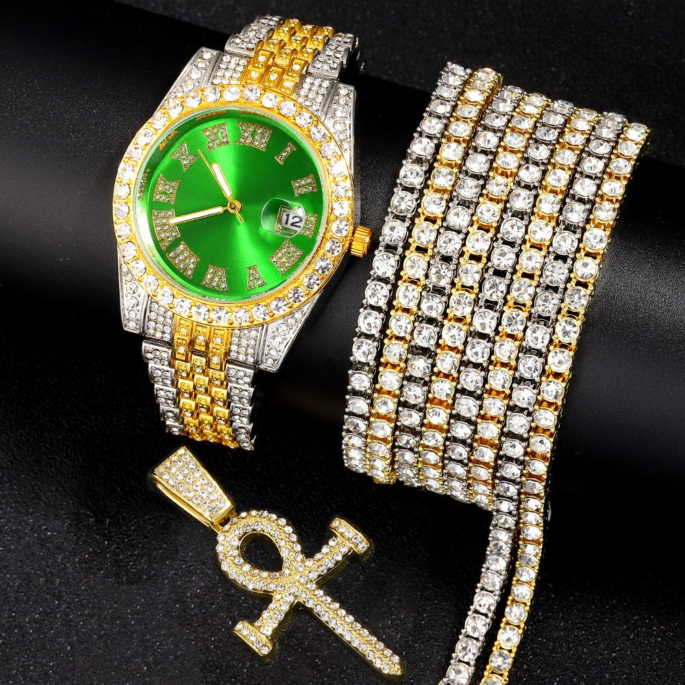 Iced Out Watches | Rapper Watches | Hip Hop Jewelry Sets