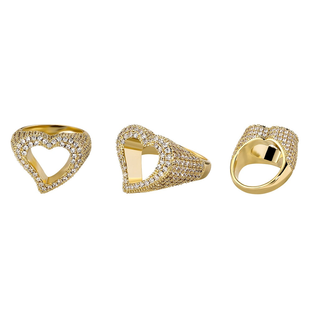 Large Heart CZ Ring | Large Heart Diamond Ring | Heart Ring