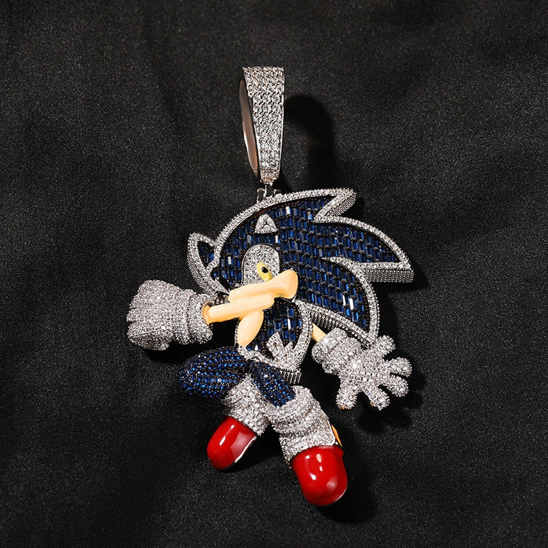 Iced Out Cartoon Pendants | Sonic Pendants | Hedgehog Pendant