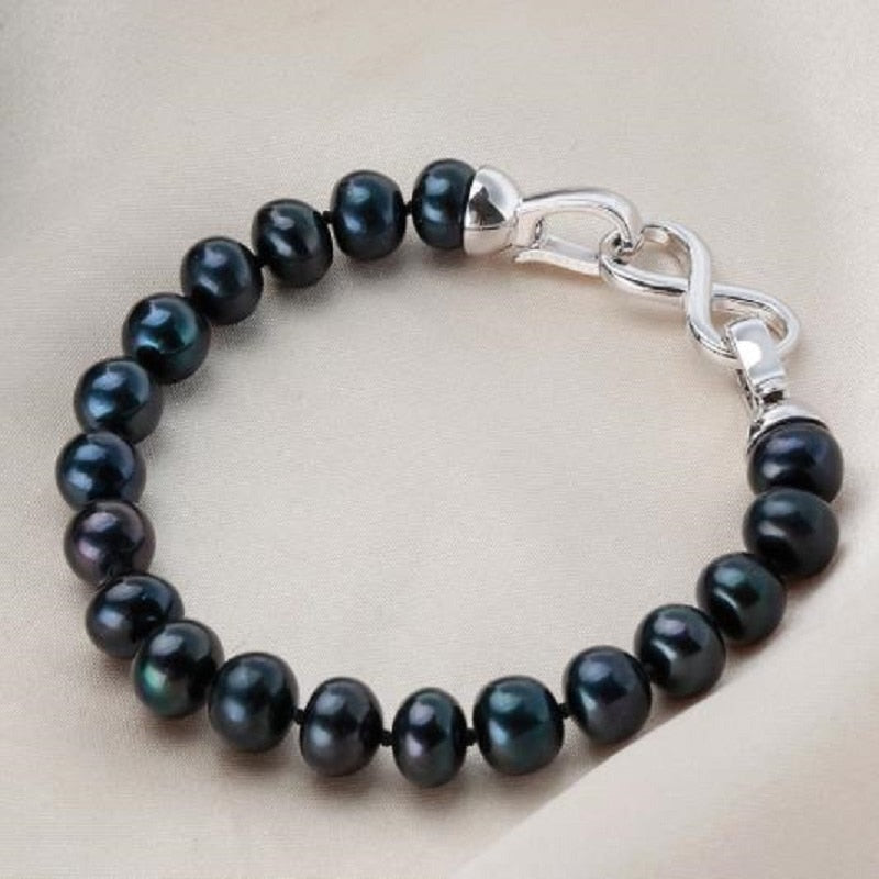 8mm - 9mm | Black Pearl Jewelry | Black Freshwater Pearls Necklace