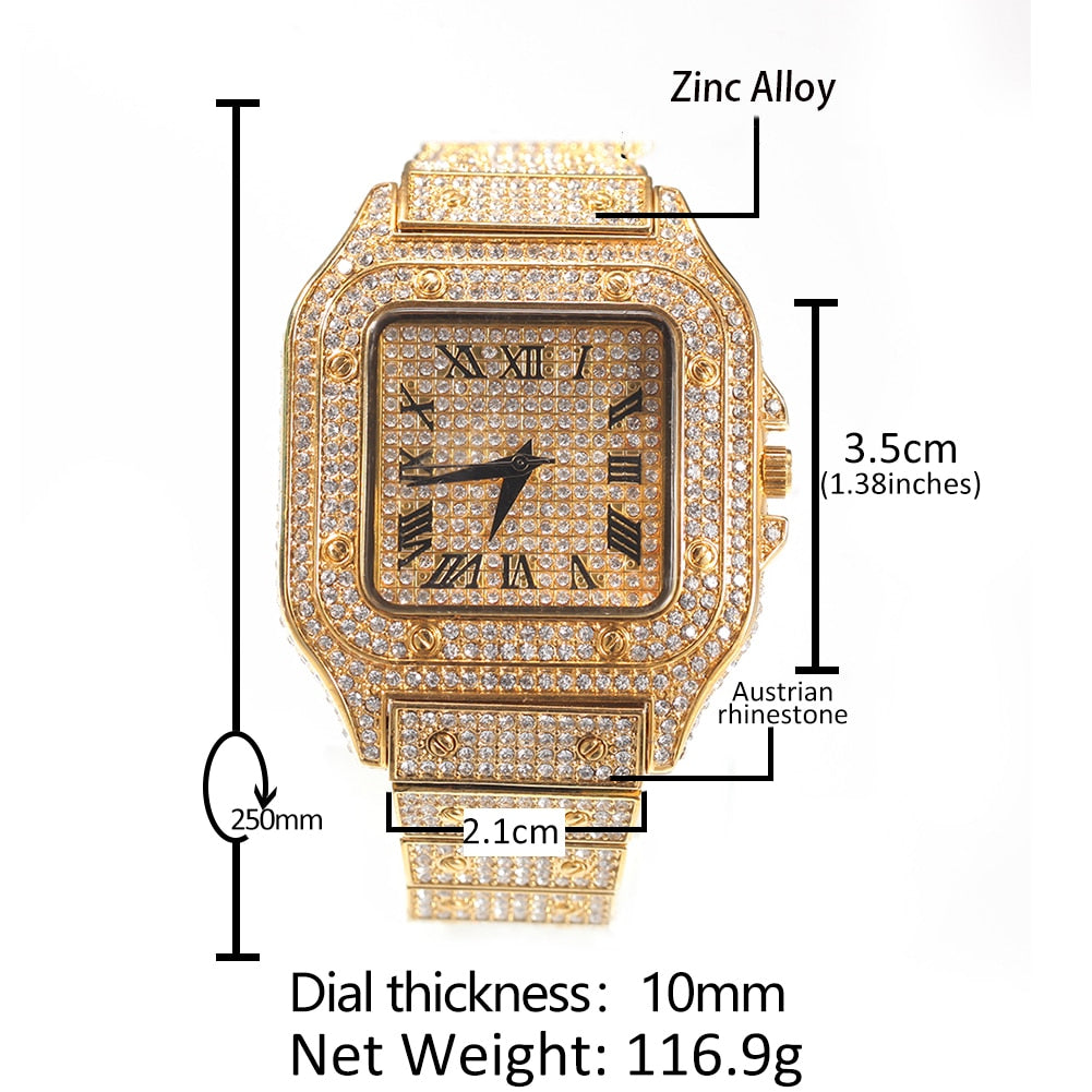 Womens Diamond Watch | Womens Big Face Watch with Numbers