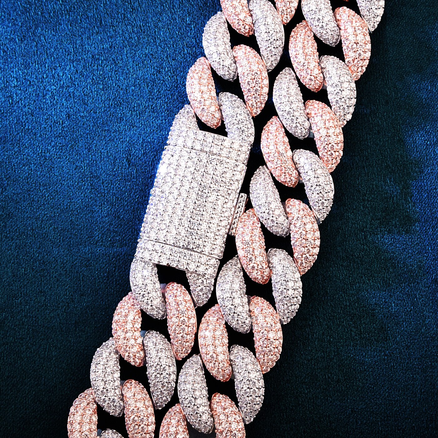 19mm | Diamond Cuban Link Bracelet Two Tone | Two Tone Cuban Link Bracelet