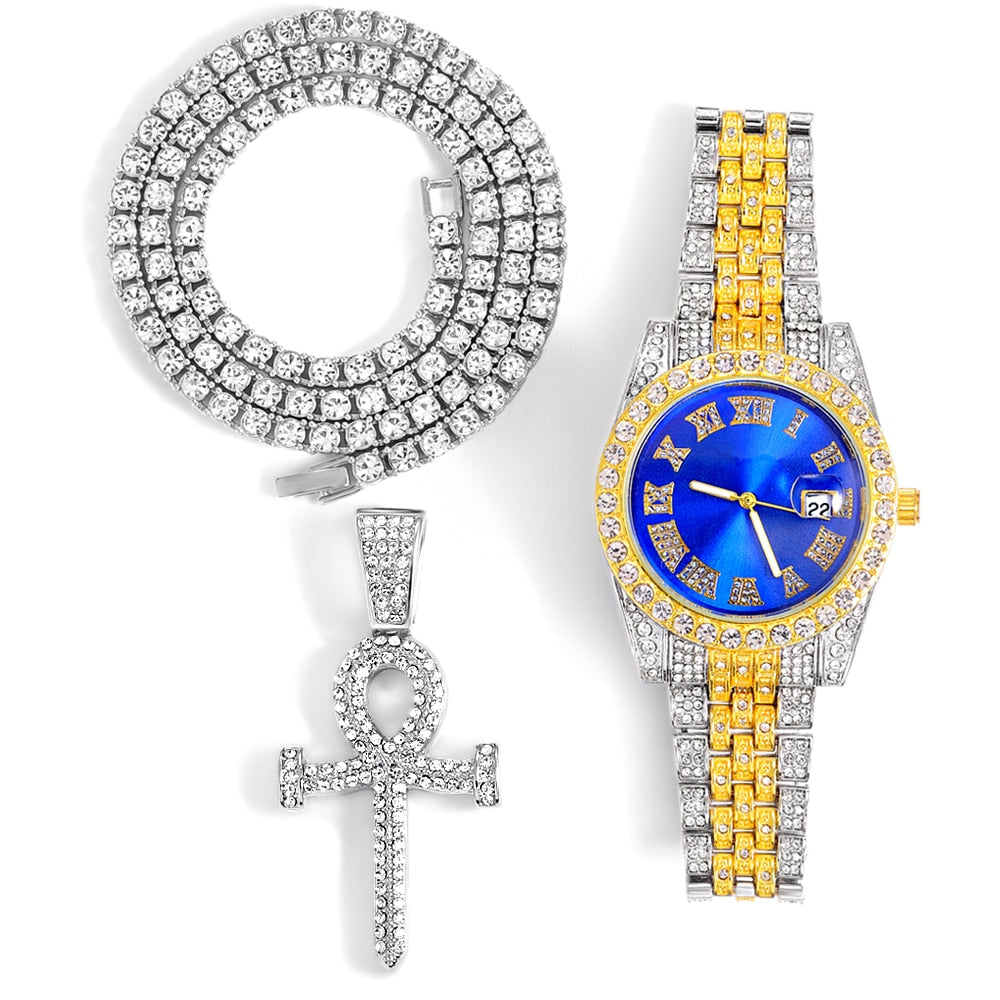 Iced Out Watches | Rapper Watches | Hip Hop Jewelry Sets