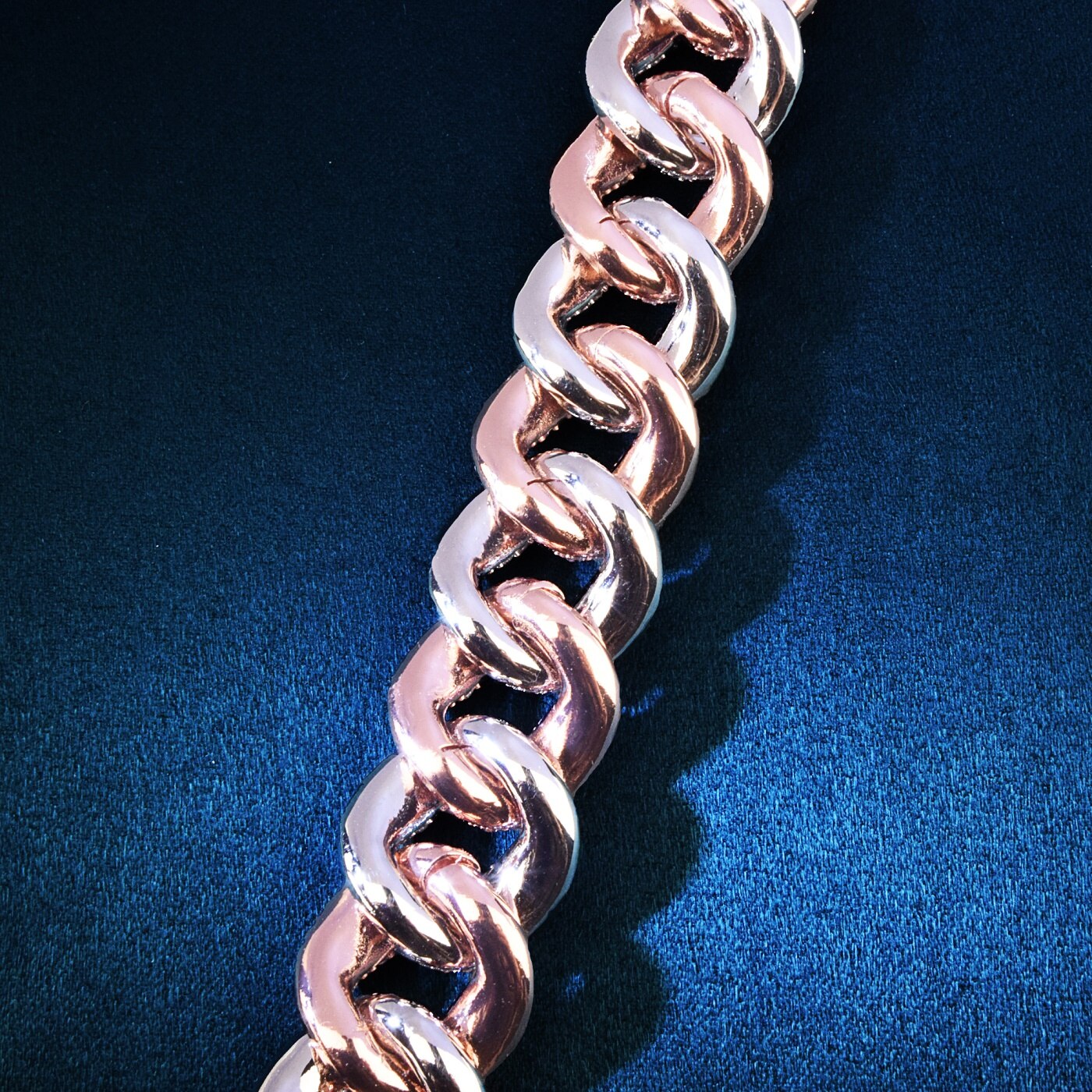 19mm | Diamond Cuban Link Bracelet Two Tone | Two Tone Cuban Link Bracelet