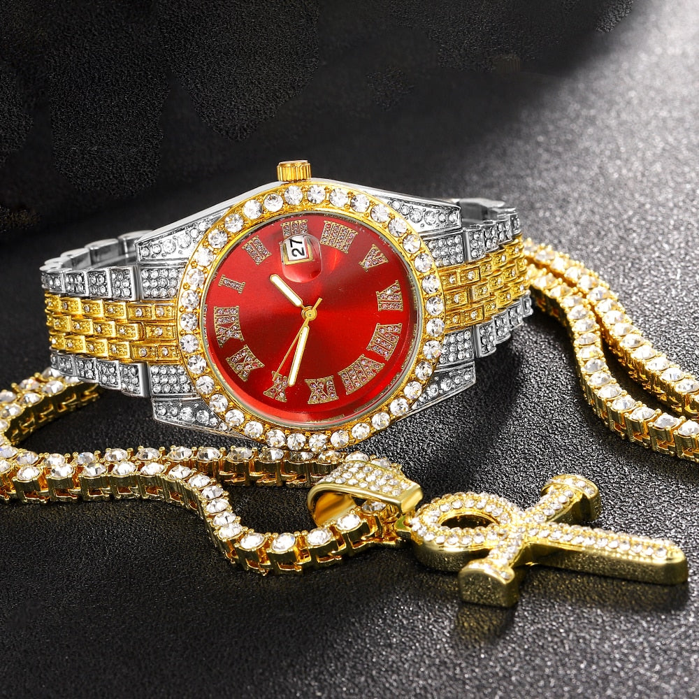 Iced Out Watches | Rapper Watches | Hip Hop Jewelry Sets