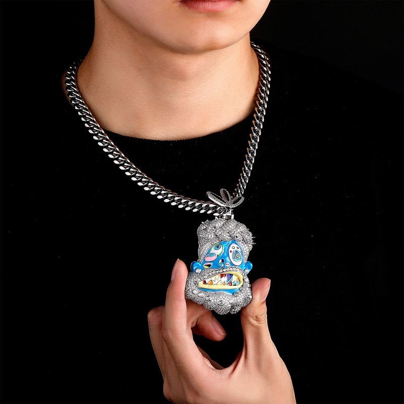 Iced Out Cartoon Pendants | Smurf Pendant | Hip Hop Jewelry Pendants