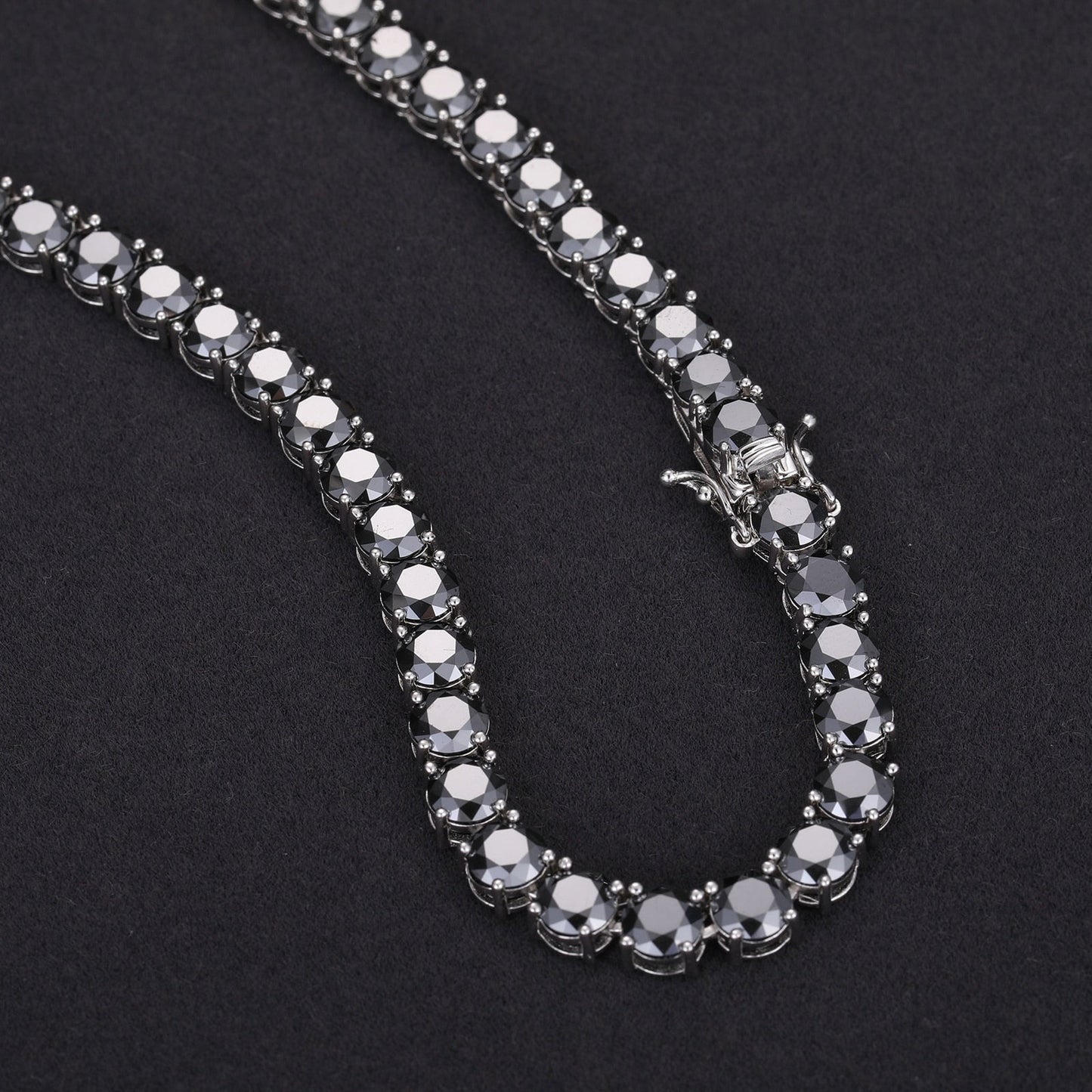 Black Diamond Necklace | Black Diamond Bracelet | Real Diamond Tennis Chain