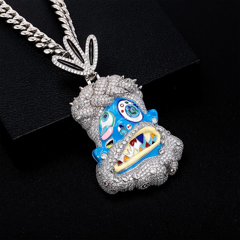 Iced Out Cartoon Pendants | Smurf Pendant | Hip Hop Jewelry Pendants